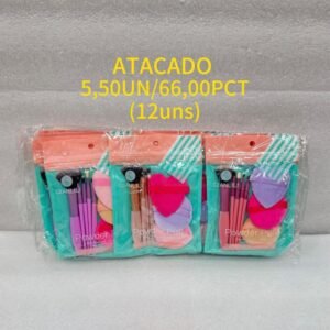 Kit de Pincéis e Esponjas de Maquiagem Powder Puff Qianlili