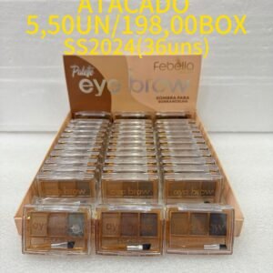 Paleta sobrancelha Febella eye brow tons naturais box 36 unidades maquiagem atacado