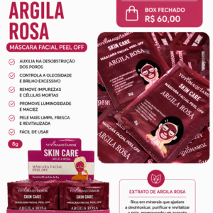 Máscara Facial Peel Off Argila Rosa Yoyomaquiamor Skin Care 8g