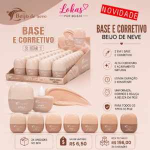 Base e Corretivo 2 em 1 Beijo de Neve