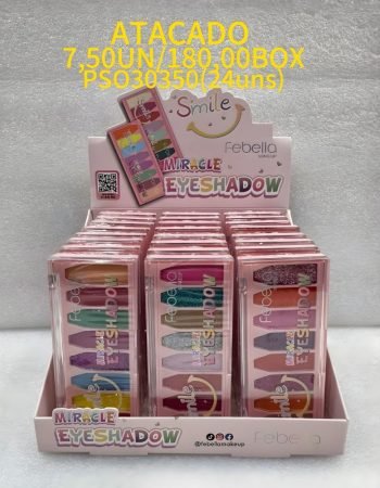 Estojo de Sombras Infantis Smile Febella - PSO30350 Lokas por Beleza Distribuidora Maquiagem Bras SP