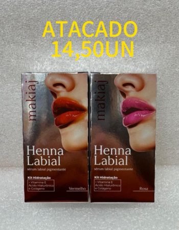 Henna Labial Sérum Pigmentante Makiaj Lokas por Beleza Distribuidora de Maquiagem Atacado Bras SP