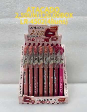 Lápis Batom Matte Contorno Labial com Apontador Love Rain - LR4502 Lokas por Beleza Distribuidora Makeup