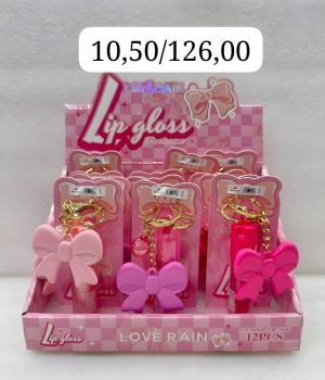 Lip Gloss Chaveiro Bow Love Rain – LR5646 Lokas por Beleza Distribuidora de Maquiagem Bras SP Brasil