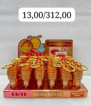 Lip Gloss Honey Huda Royal com chaveiro - HR7098 Lokas por Beleza Distribuidora de Maquiagem Bras