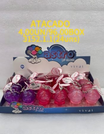 Lip Gloss Magico Astro Chaveiro Glitter Vivai - 3152 Lokas por Beleza Distribuidora Makeup Maquiagem Bras SP Brasil