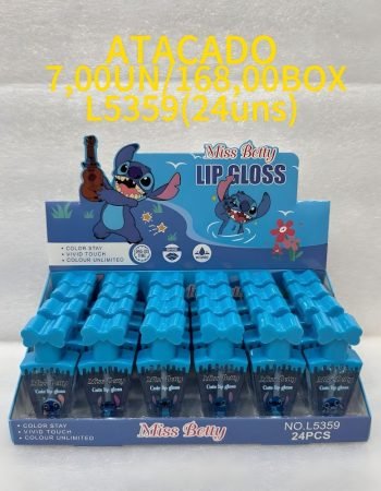 Lip Gloss Stitch Miss Betty - L5359 Lokas por Beleza Distribuidora Makeup Bras SP Brasil