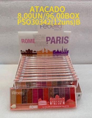 Paleta de Sombras Rome New York Paris Febella - PS030342 Lokas por Beleza Distribuidora Makeup Bras SP