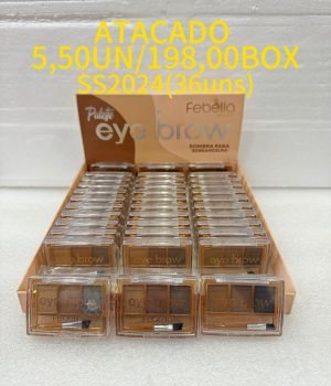 Paleta sobrancelha Febella eye brow tons naturais box 36 unidades maquiagem atacado