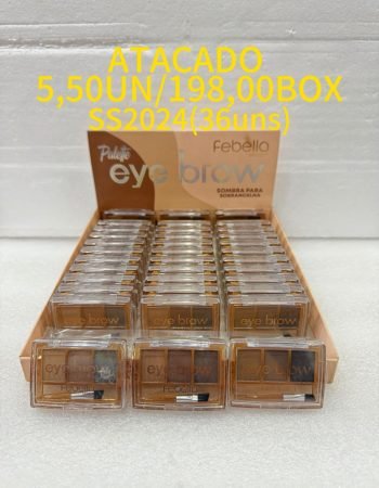 Paleta sobrancelha Febella eye brow tons naturais box 36 unidades maquiagem atacado